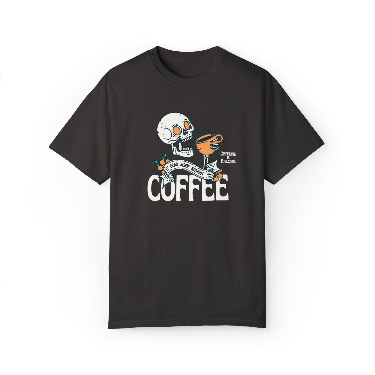 Dead Without Coffee - Premium Soft Halloween Tee