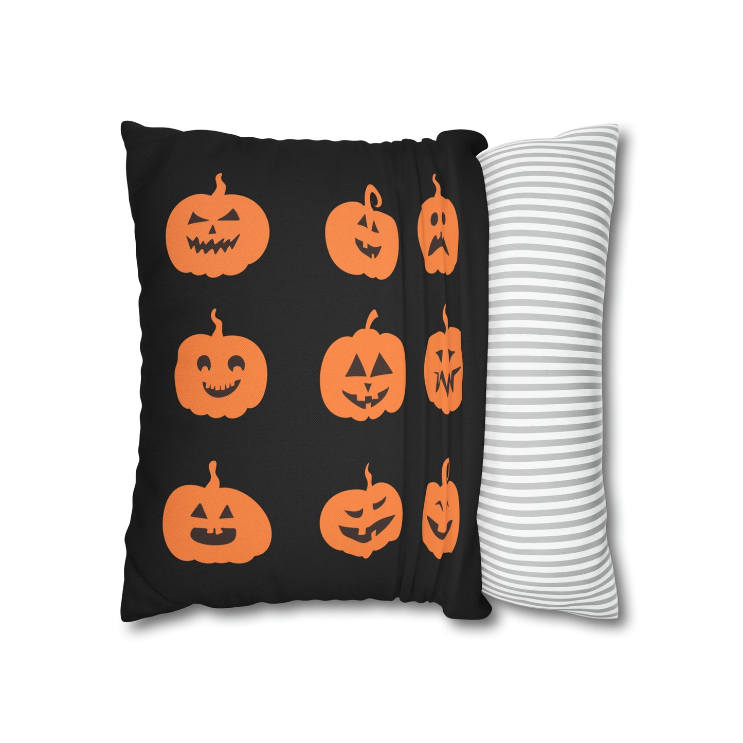 Pumpkin Grid - Halloween Pillow Cover