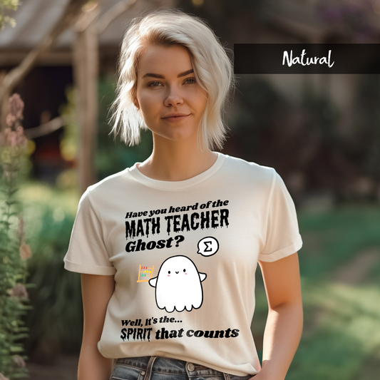 Math Teacher Ghost - Halloween Tee